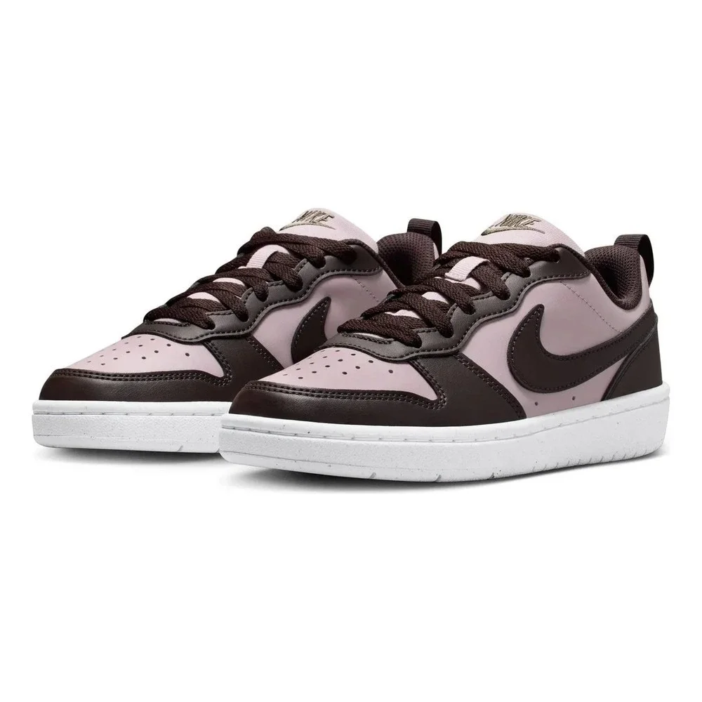 Nike Boy's Court Borough Recraft Low Top Sneakers Sz 5.5M Rose/Brwn DV5456 NEW!